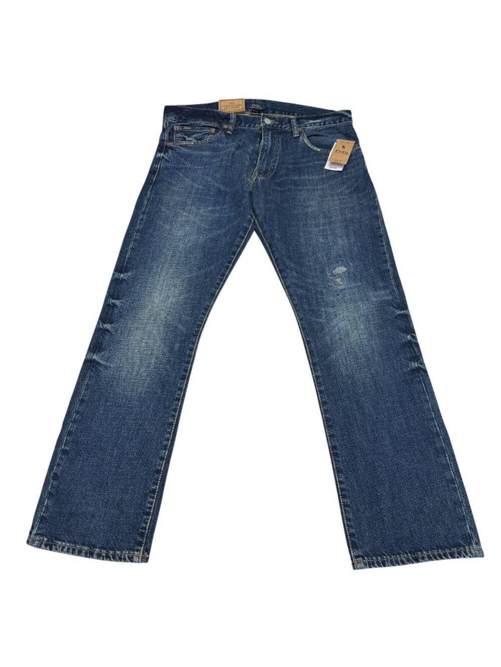 NWT Polo Ralph Lauren Men's Varick Slim Straight Blue Jeans Rope Dyed 34x30